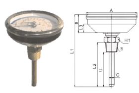 軸向型水高計的結構圖